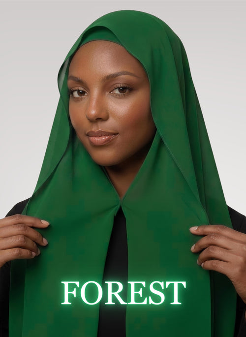 Chiffon Hijab with Built-In Magnets & Sewn Matching Undercap Instant NurAmira