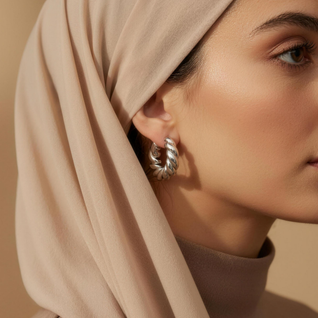 Nayla™ Sculpted Gold Hoops