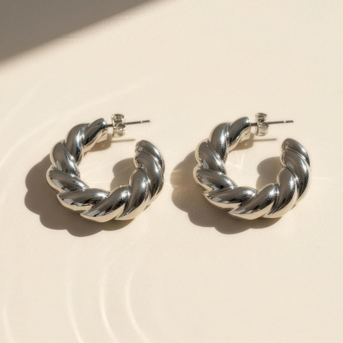 Nayla™ Sculpted Gold Hoops