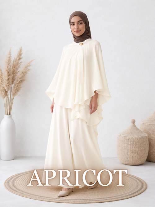 Elara™ Abaya Pleated Cape Set