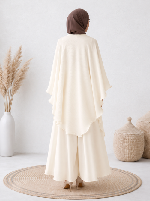 Elara™ Abaya Pleated Cape Set