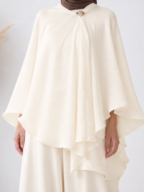 Elara™ Abaya Pleated Cape Set