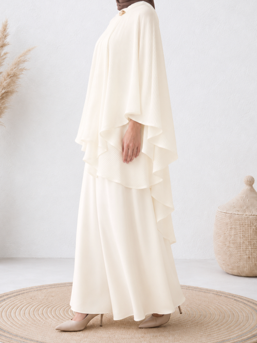 Elara™ Abaya Pleated Cape Set
