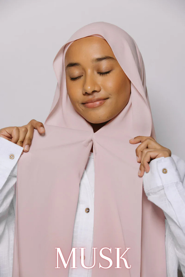 pink hijab premium chiffon