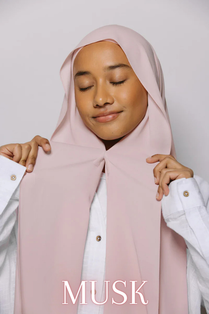 pink hijab premium chiffon