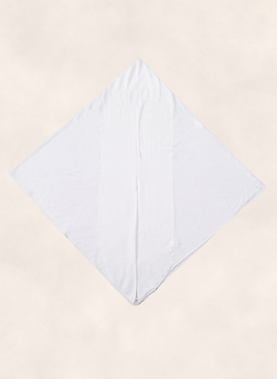 Nasma Instant Airy Jersey Hijab in Blanc white shade, laid flat showing diamond shape.