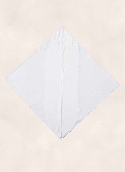 Nasma Instant Airy Jersey Hijab in Blanc white shade, laid flat showing diamond shape.