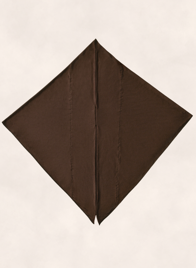 Nasma Instant Airy Jersey Hijab in Cocoa brown shade, laid flat showing diamond shape