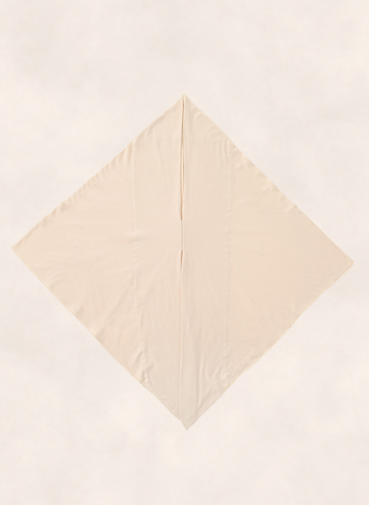 Nasma Instant Airy Jersey Hijab in Cream shade, laid flat showing diamond shape