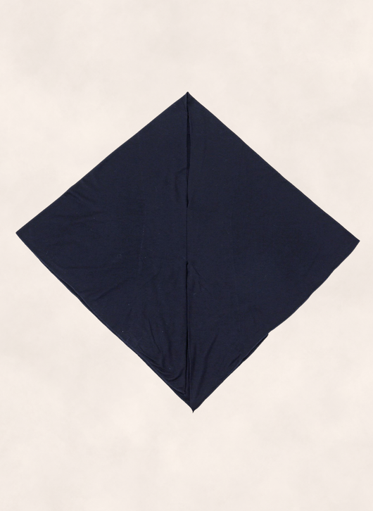Nasma Instant Airy Jersey Hijab in Midnight navy shade, laid flat showing diamond shape