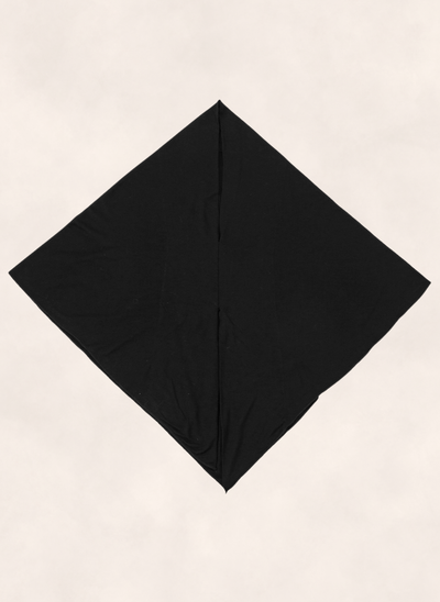 Nasma Instant Airy Jersey Hijab in Noir black shade, laid flat showing diamond shape