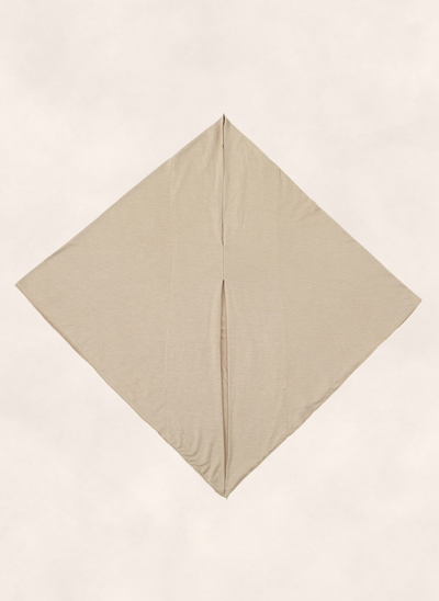 Nasma Instant Airy Jersey Hijab in Oat beige shade, laid flat showing diamond shape
