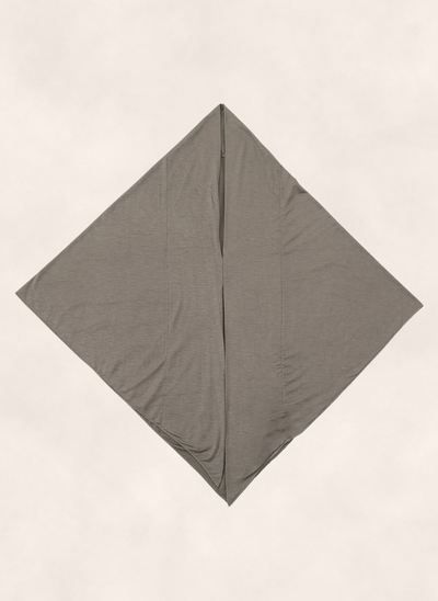 Nasma Instant Airy Jersey Hijab in Taupe shade, laid flat showing diamond shape