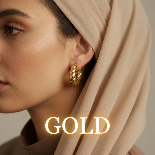 Nayla™ Sculpted Gold Hoops