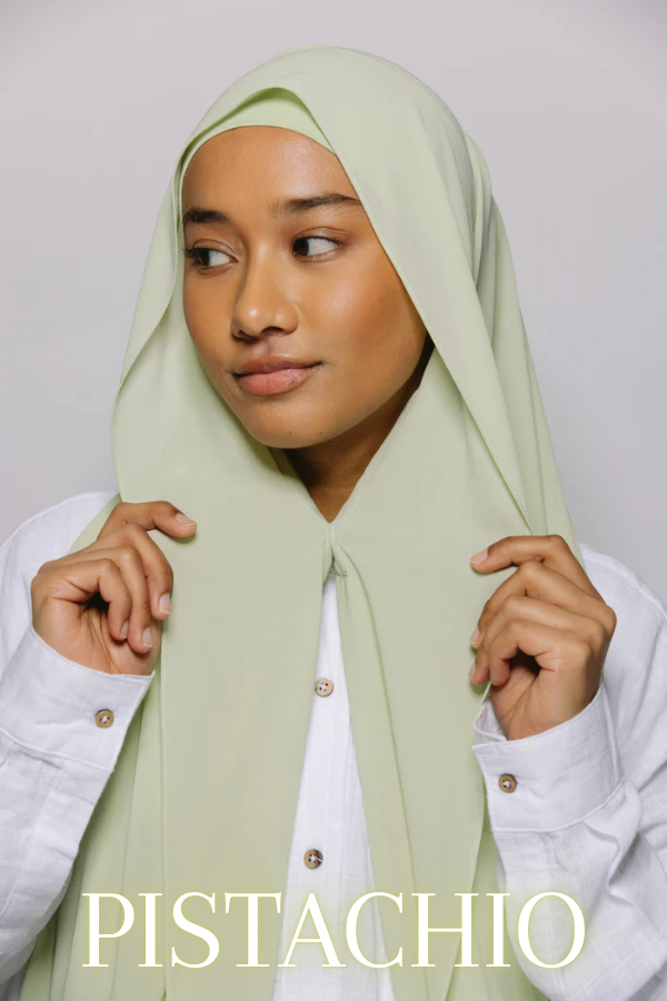 green hijab premium chiffon