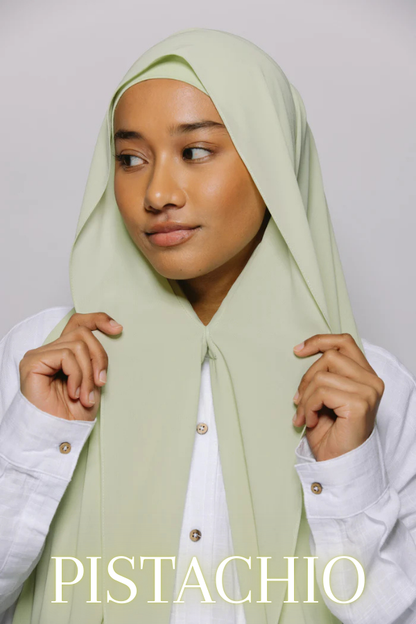 green hijab premium chiffon