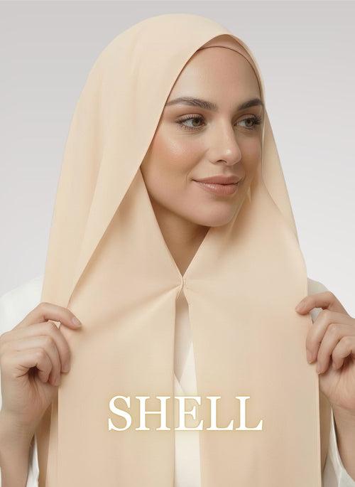 Chiffon Hijab with Built-In Magnets & Sewn Matching Undercap Instant NurAmira